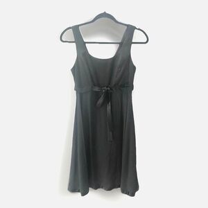 90s Vintage Black Babydoll Dress Empire Waist Mini Bow Coquette Fairy Whimsigoth